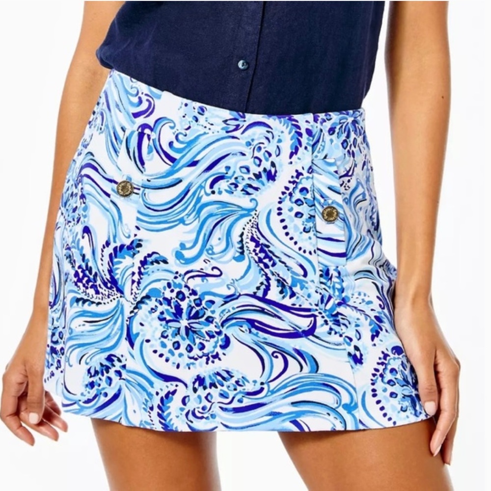 Lilly Pulitzer Blue & White Printed Skort - Picture 5 of 13